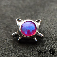 Chat QualiTi en titane & opale synthétique- pour 1 ou 1.2 mm 2