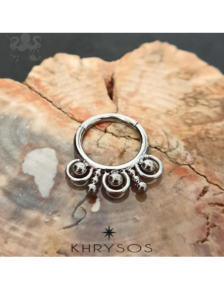 Anneau segmenté en titane Khrysos, ouverture facile