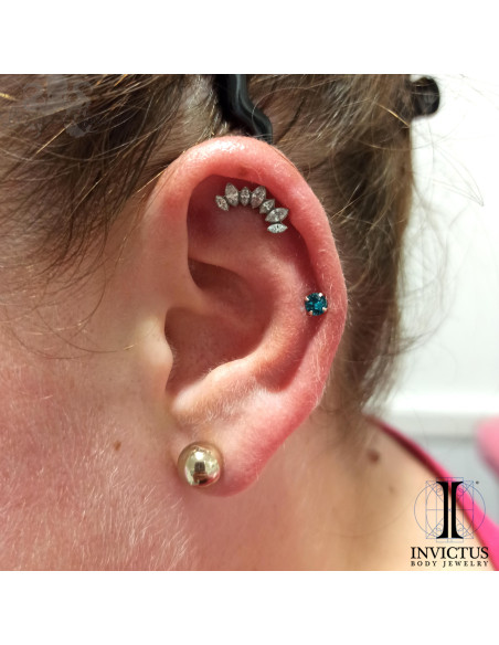 Marquise Invictus en titane et zircons premiums - threadless