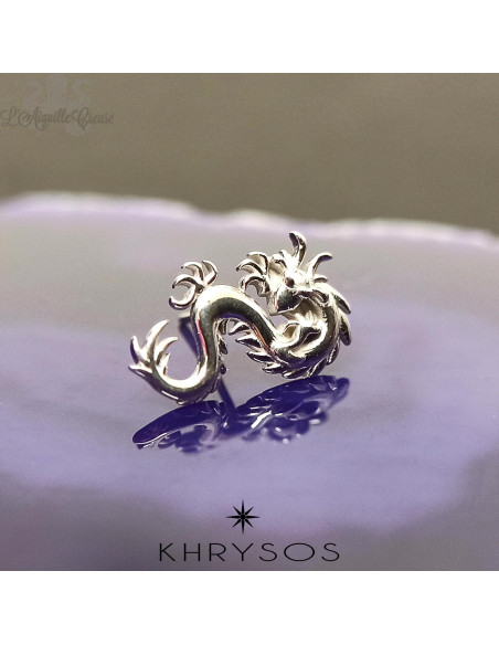 Dragon en or blanc 18 carats KHRYSOS Threadless
