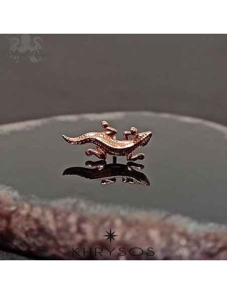 Salamandre en or rose 18 carats KHRYSOS Threadless