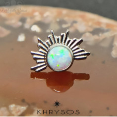 Helisko Khrysos en titane et opale synthétique- pour 1 ou 1.2 mm