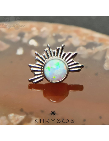 Helisko Khrysos en titane et opale synthétique- pour 1 ou 1.2 mm