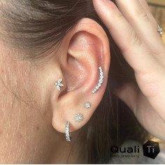 Fleur de lys QualiTi en titane et zircons premiums, pour 1 ou 1.2 mm 2