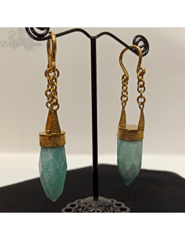 Paire de poids Amazonite et bronze