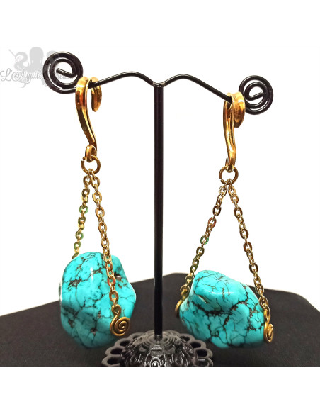 Paire de poids Turquoise et bronze