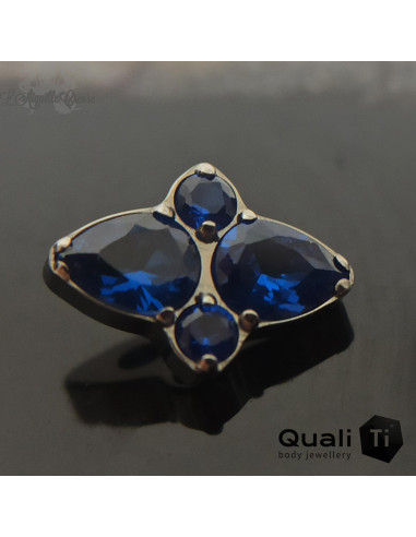 Accessoire Duo QualiTi en titane & zircons bleu- pour 1 ou 1.2 mm