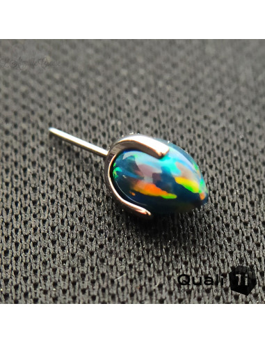 Accessoire en titane orné d'une opale synthétique Threadless - QualiTi