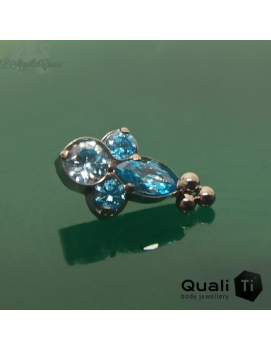 Accessoire QualiTi en titane et zircons premiums, pour 1 ou 1.2 mm