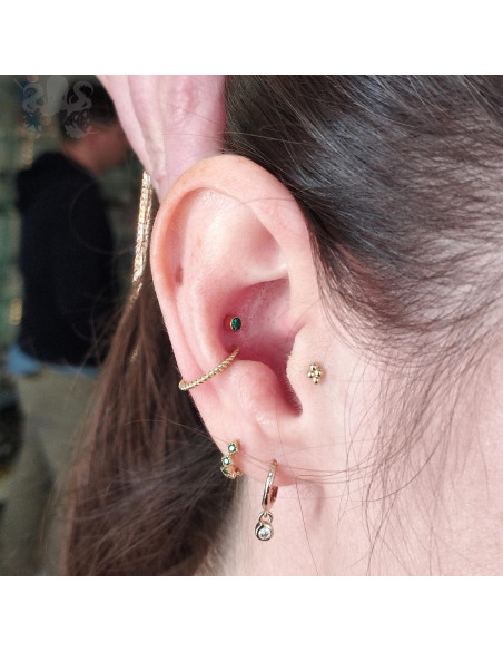 Anneau torsadé articulé en or jaune 18 carats