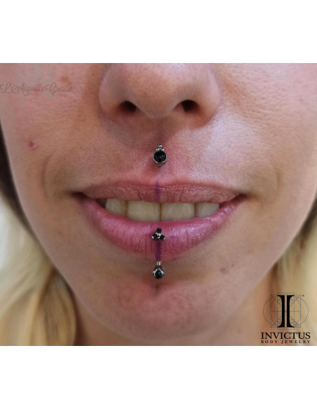 Accessoire Invictus en titane & trio de zircons - pour 1 ou 1.2 mm