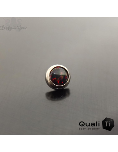 Cabochon d'opale synthétique de 4 mm QualiTi en titane - pour 1.2 mm