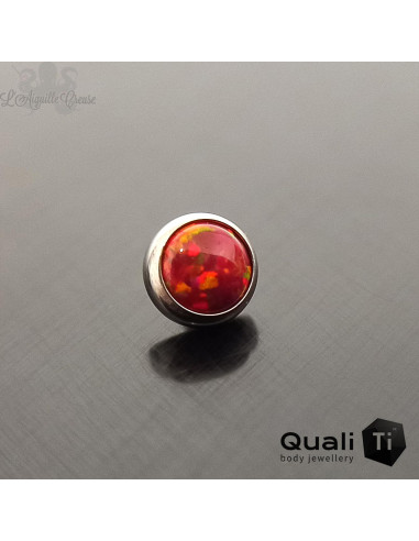 Cabochon d'opale synthétique de 3 mm QualiTi en titane - pour 1.2 mm