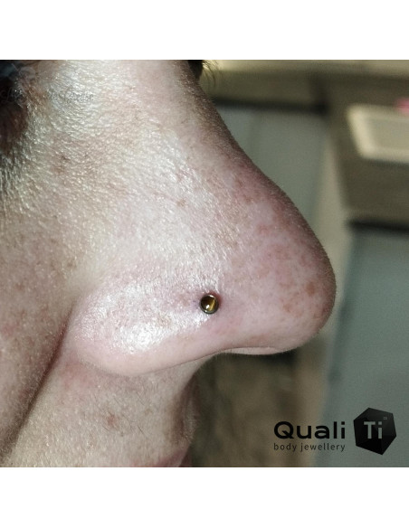 Cabochon d'Oeil de tigre QualiTi en titane - pour 1 ou 1.2 mm