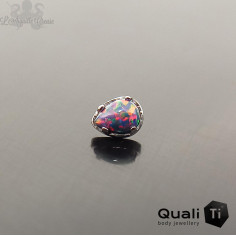 Goutte QualiTi en titane et opale synthétique, pour 1 ou 1.2 mm 2