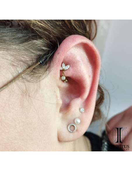 Marquise et pendentif Invictus en titane et zircons premiums - threadless